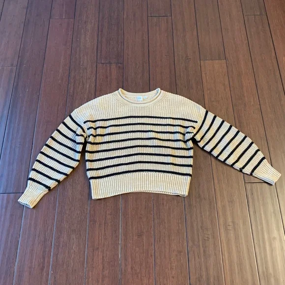 Gap Cotton Shaker Stitch Cropped Sweater - Picture 1 of 3